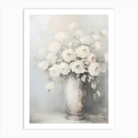 White Roses In A Vase Art Print