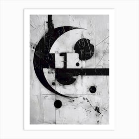 Abstract Painting black and white Art Print