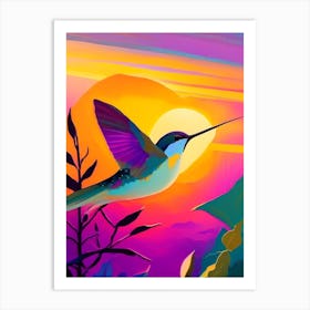 Hummingbird At Sunrise Abstract Still Life Art Print