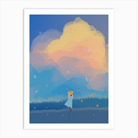 Minimal art Beautiful view of the evening sky Art Print