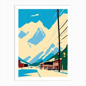 Telluride, Usa Midcentury Vintage Skiing Poster Art Print