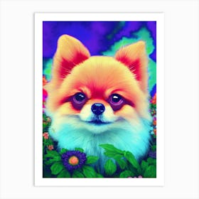 Colorful Pomeranian Dog Art Print