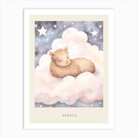 Sleeping Baby Alpaca 2 Nursery Poster Art Print