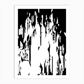 Abstract Black And White by F Parrish 2023 Art Print