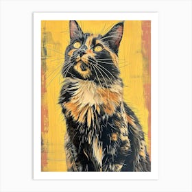 Maine Coon Relief Illustration 4 Art Print