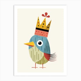 Little Parrot 2 Wearing A Crown Art Print