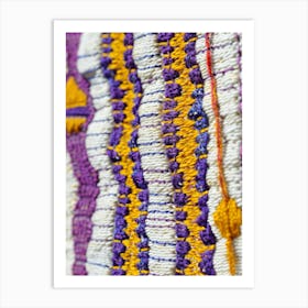 Purple And Yellow Woven Cloth Art Print