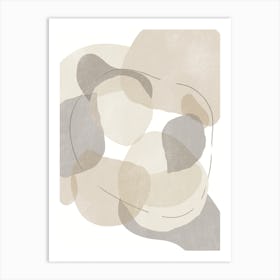 Beige Abstract Painting Art Print