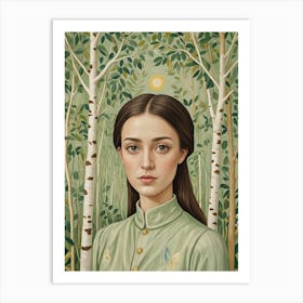 Girl In The Forest Art Print