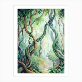 10 Lianas Twisting Around Rainforest Trees Art Print