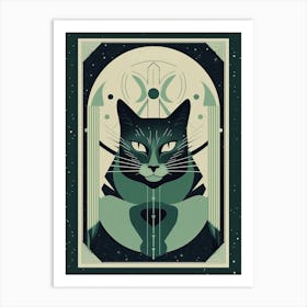 The Moon, Black Cat Tarot Card 1 Art Print