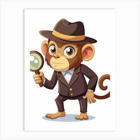 Monkey Detective Art Print