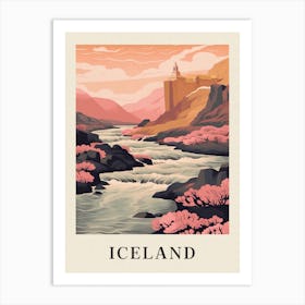 Vintage Travel Poster Iceland 4 Art Print