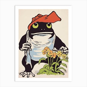 Frog In The Garden,  Matsumoto Hoji Inspired Japanese 1 Art Print