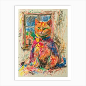 Cat With A Cape Art Print