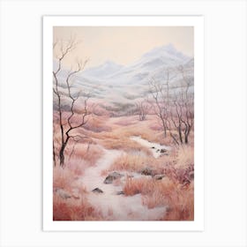 Dreamy Winter Painting Tierra Del Fuego National Park Argentina Art Print