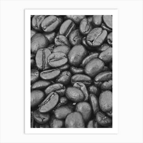 Black And White Coffee Beans Art Print