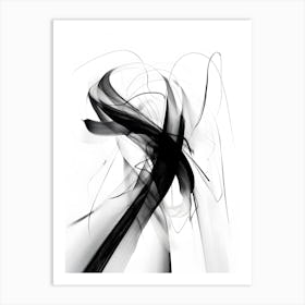 black strokes in white canvas Art Print