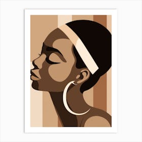 Black Woman With Hoop Earrings 1 Art Print