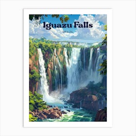 Iguazu Falls Argentina Breathtaking Art Illustration Art Print