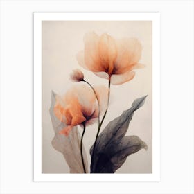 Parchment Flowers No 6 Art Print