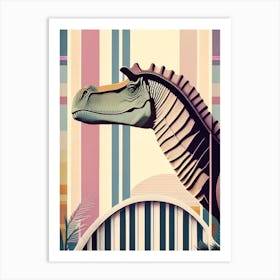 Tsintaosaurus Pastel Dinosaur Art Print