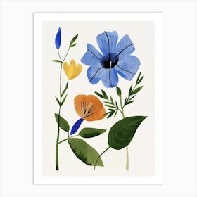 Painted Florals Morning Glory 5 Art Print