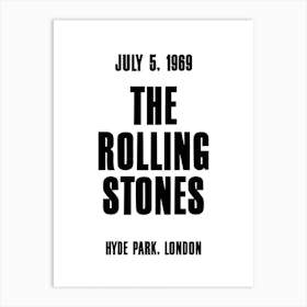 The Rolling Stones 1969 Concert Poster Art Print