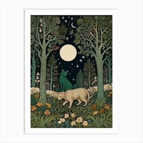 William Morris Cat In The Woods 13 Art Print