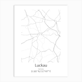 Luckau,Germany Minimalist Map Affiche