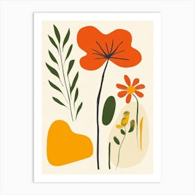 Flowers And Birds Art Print