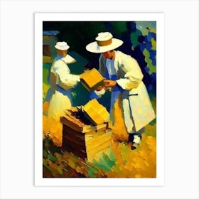 Beekeeper And Beehive 3 Painting Art Print