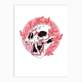 undead nature skull Art Print