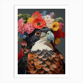Bird With A Flower Crown Falcon 5 Art Print