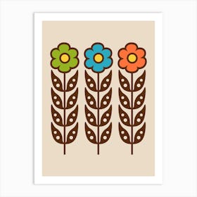 Mid Century Modern Flower 1 Art Print