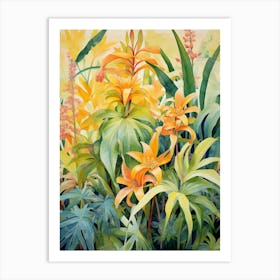 Tropical Plant Painting Dracaena Lemon Lime Plant 3 Art Print