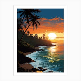 A Vibrant Painting Of El Yunque Beach Puerto Rico 1 Art Print