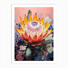 Surreal Florals Protea 1 Flower Painting Art Print