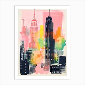 New York In Risograph Style 4 Art Print