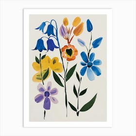 Painted Florals Bluebell 2 Art Print