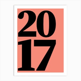 2017 Typography Date Year Word Art Print