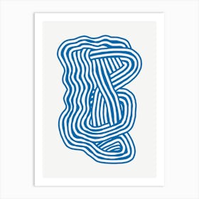 Blue Wavy Lines Art Print