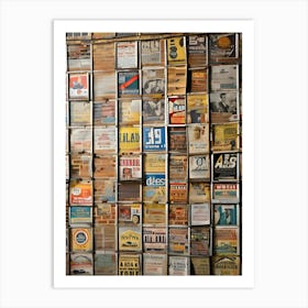 Wall Of Old Advertisements Art Print