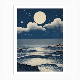 Moonlight Over The Ocean 3 Art Print