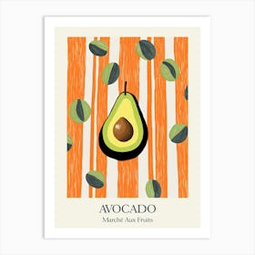 Marche Aux Fruits Avocado Fruit Summer Illustration 3 Art Print