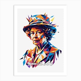 Queen Elizabeth II 03 Portrait WPAP Pop Art Art Print