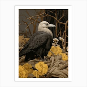 Dark And Moody Botanical Albatross 1 Art Print