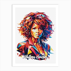 Whitney Houston 01 Portrait Music Icon WPAP Pop Art Style Art Print