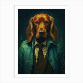 Gangster Dog Irish Setter Art Print