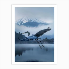 Blue Heron In Flight Art Print